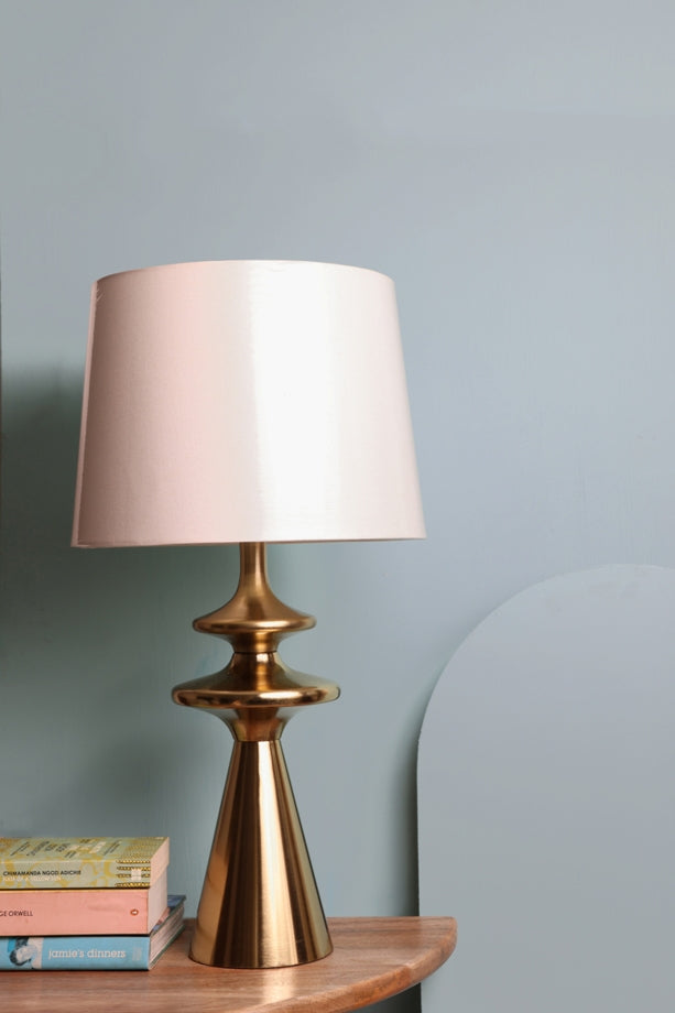 Gold Metal Table Lamp with Fabric Shade