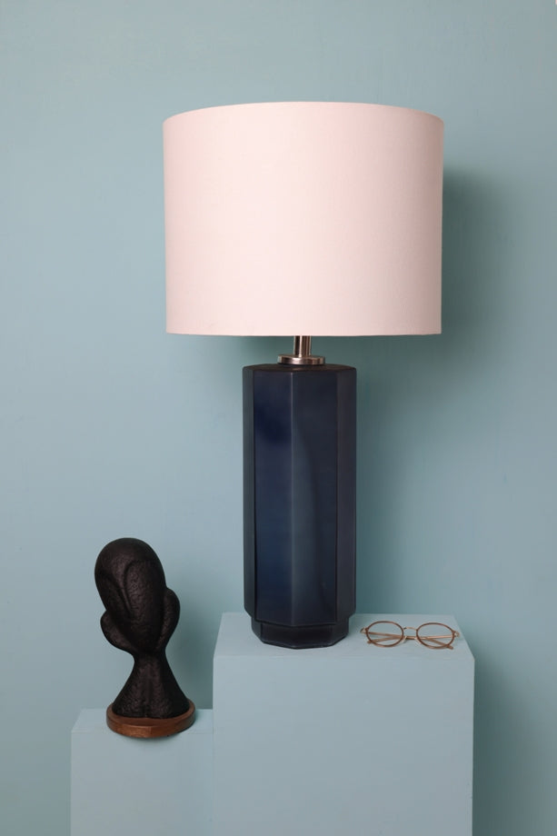 PENTA Glass Table Lamp with fabric Shade